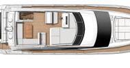 Flybridge layout - motor yacht Prestige 520 Fly