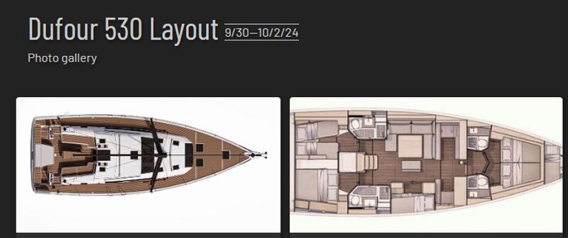 Luxury yacht Dufour 530  layout