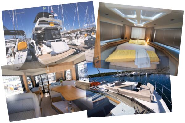 Motor yacht Galeon 480 Fly images - exterior and interior
